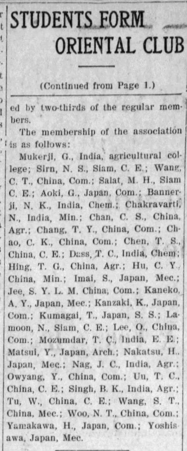 The Oriental Students Association of 1907 — a new Asian American origin story?