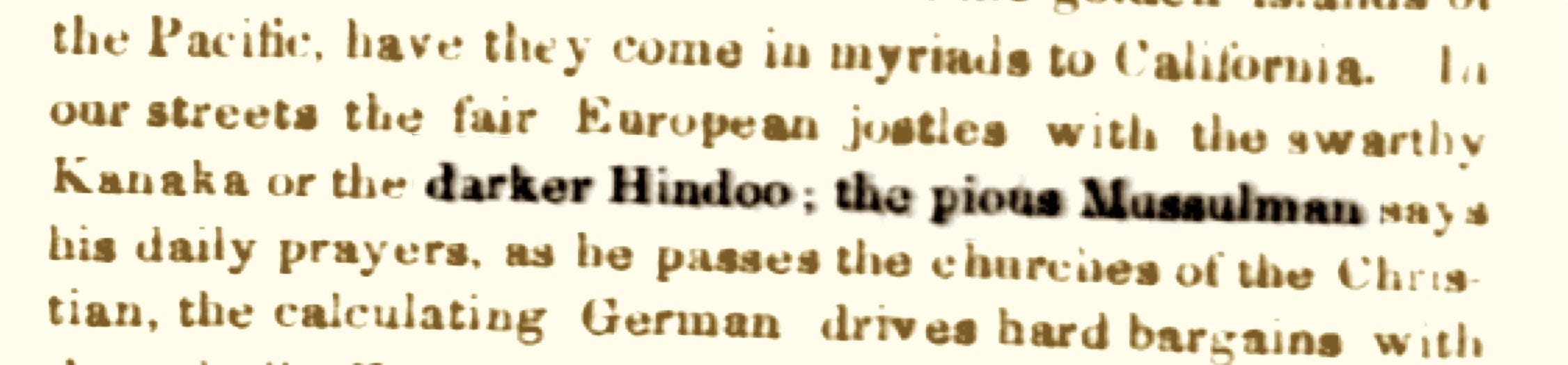 Hindus, Muslims, Persians, and Arabs in Gold Rush San Francisco